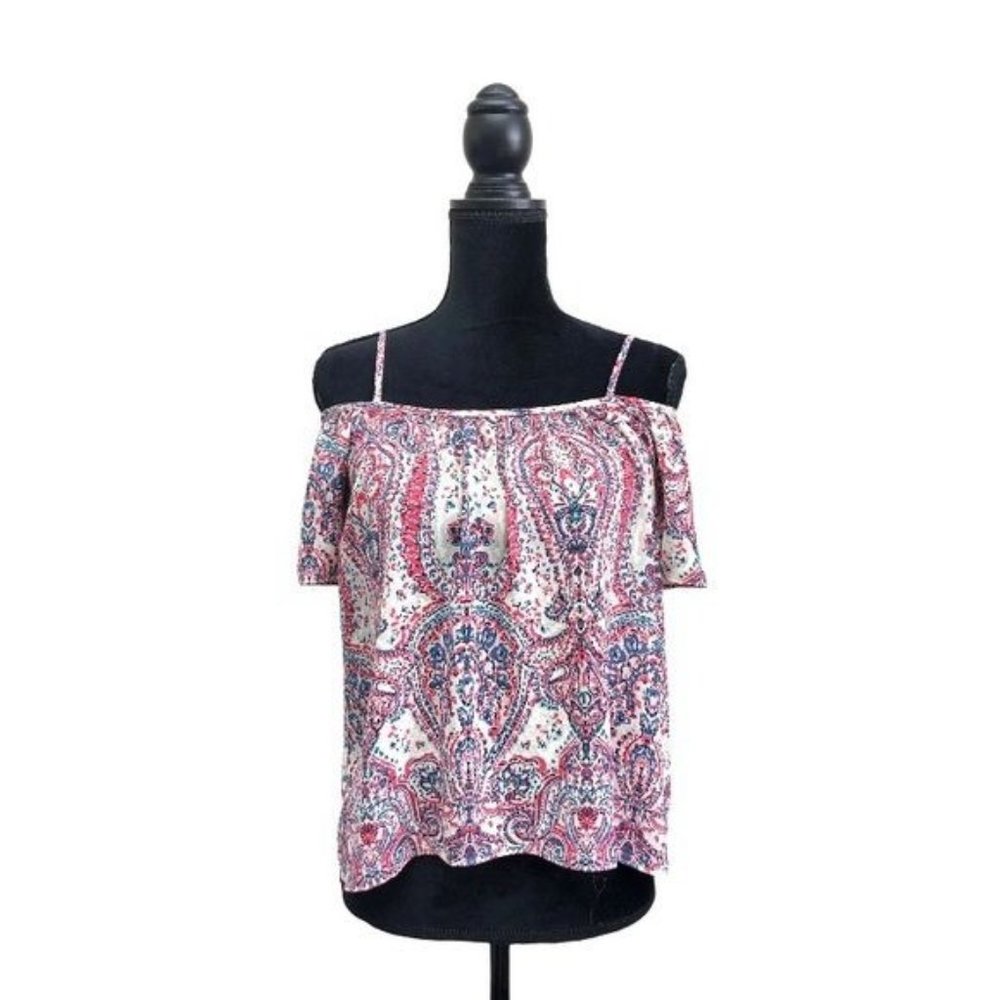 Veronica M Paisley Pattern Cold Shoulder Blouse | Extra Small